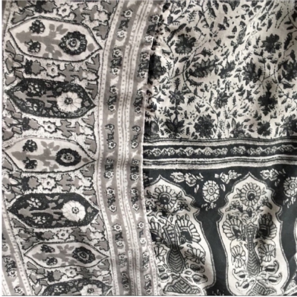 Lucky Brand shirt black white peasant boho tie - Picture 2 of 8
